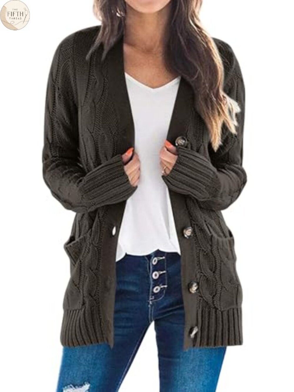 Chunky Cable Knit Cardigan Sweaters Button Down Long Sleeve Winter Clothes